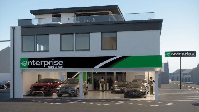 Enterprise Rent-a-Car arrives at Lottbridge Drove, Eastbourne
